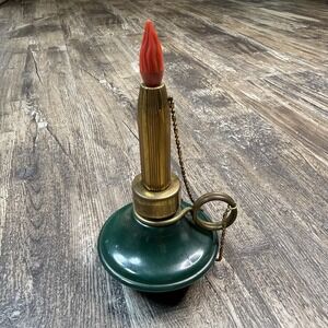 Vintage Jet Line Metal & Glass Figural Candlestick Lighter Decor